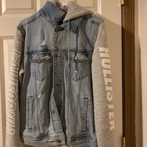 Guys Stretch Hooded Denim Jacket
